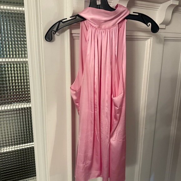 Ramy Brook Women’s Silk Sleeveless Halter Top Sz M Pink Bow Back - Picture 3 of 11